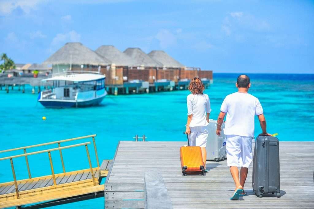 travelers arriving at destination planned by travel agent